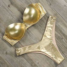 Load image into Gallery viewer, Animal Print Leopard Bikini Push Up Swimsuit