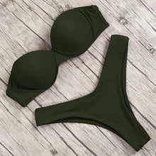 Load image into Gallery viewer, Animal Print Leopard Bikini Push Up Swimsuit