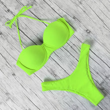 Load image into Gallery viewer, Animal Print Leopard Bikini Push Up Swimsuit