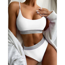 Load image into Gallery viewer, White High Waist Bikini 2020 Swimsuit