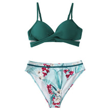 Load image into Gallery viewer, CUPSHE Push Up Floral Wrap Bikini Sets