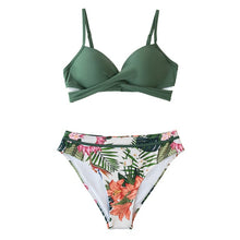 Load image into Gallery viewer, CUPSHE Push Up Floral Wrap Bikini Sets