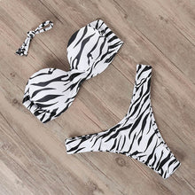 Load image into Gallery viewer, Animal Print Leopard Bikini Push Up Swimsuit
